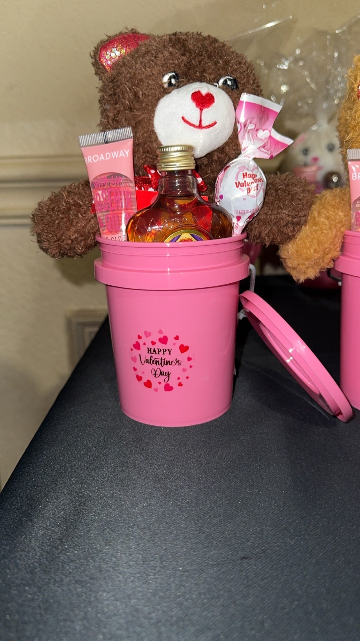 Snuggles and Shots Valentines Bucket