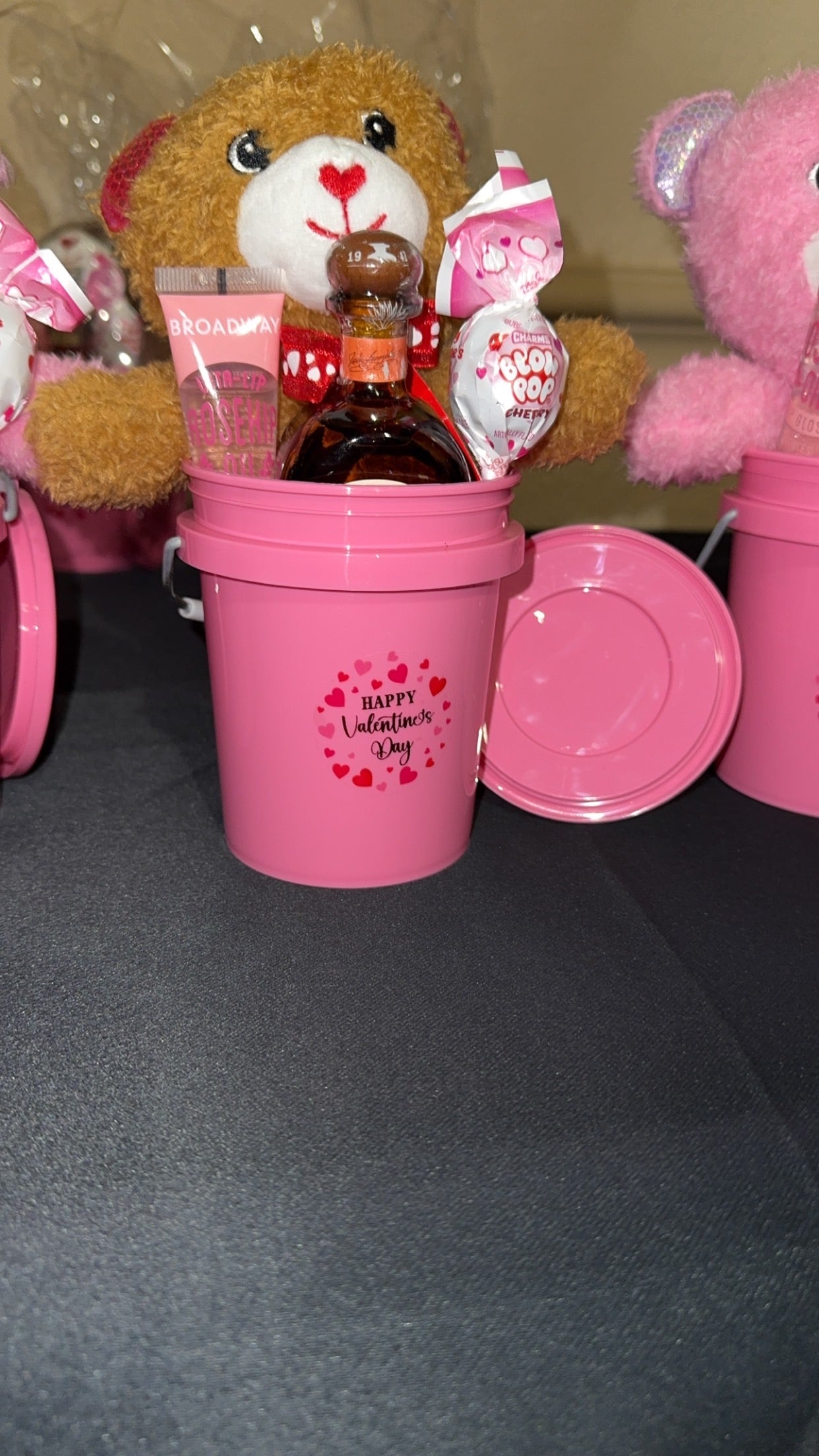 Snuggles and Shots Valentines Bucket