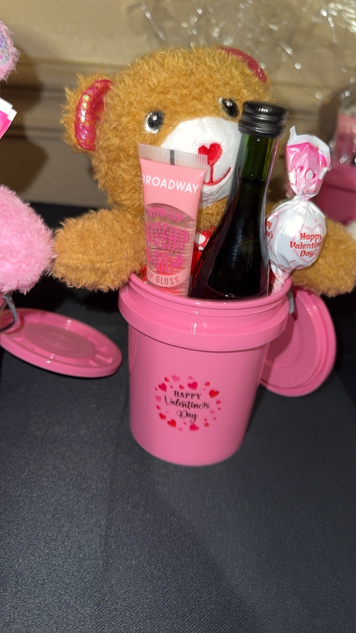 Snuggles and Shots Valentines Bucket
