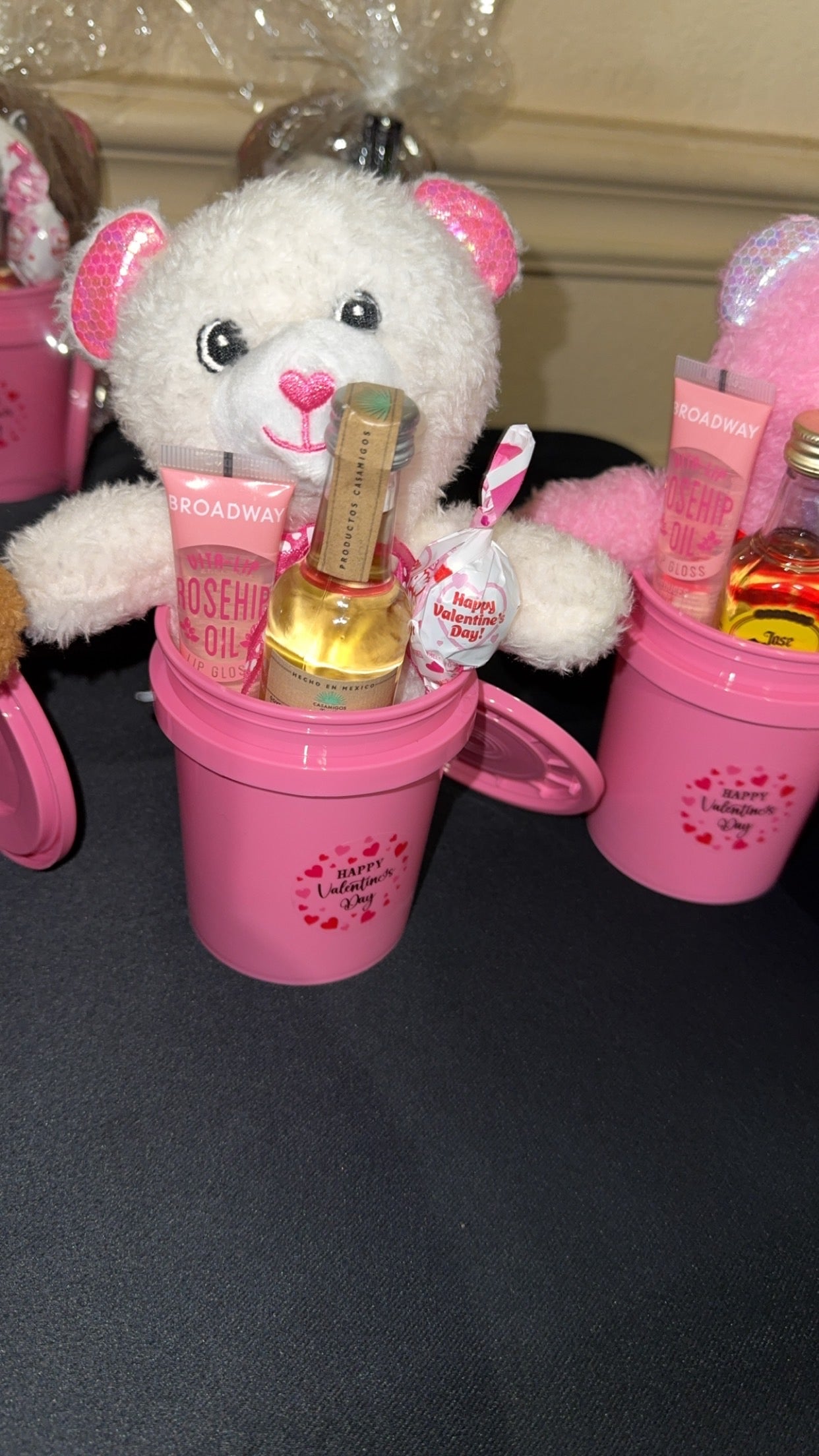 Snuggles and Shots Valentines Bucket