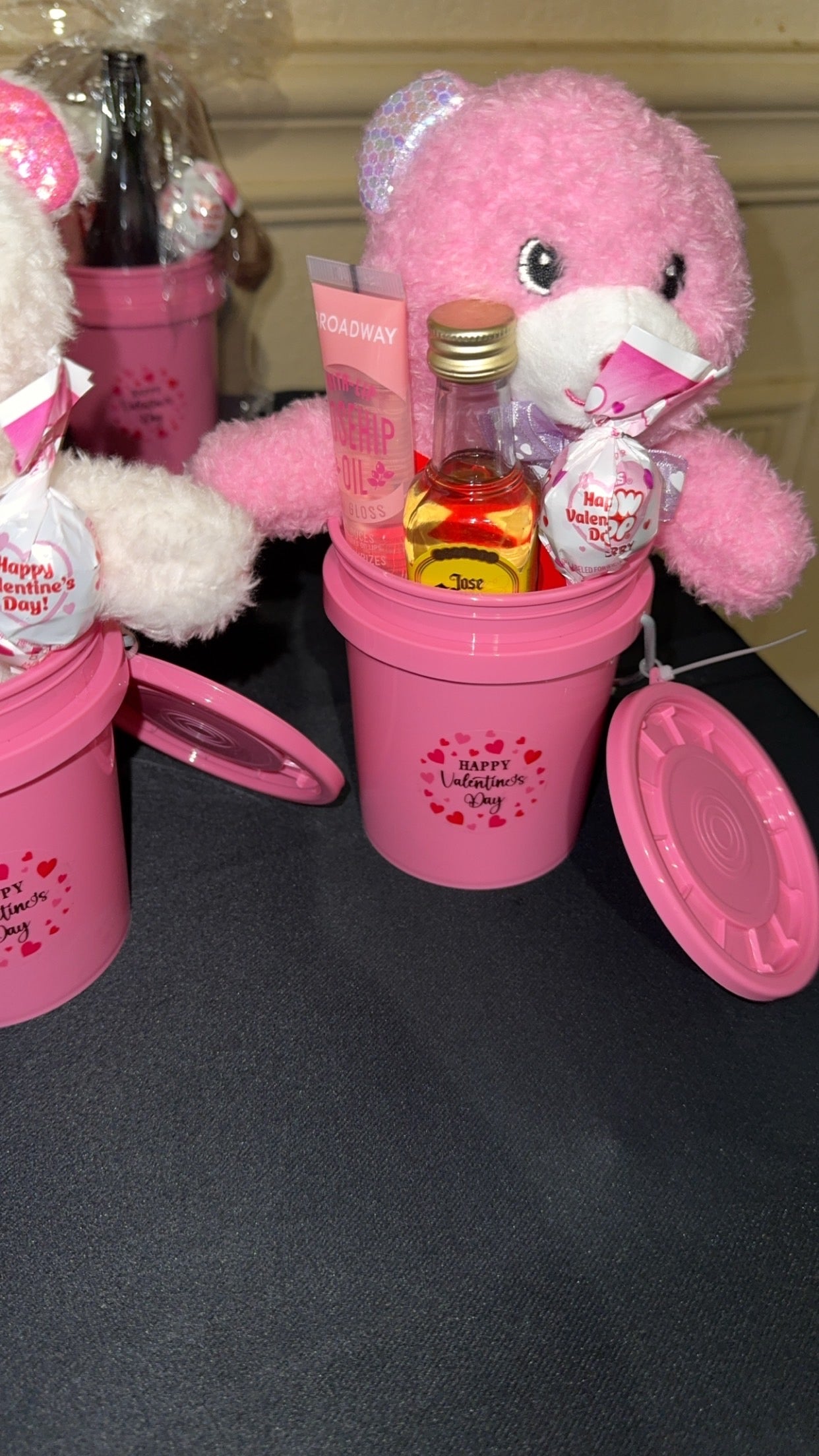 Snuggles and Shots Valentines Bucket