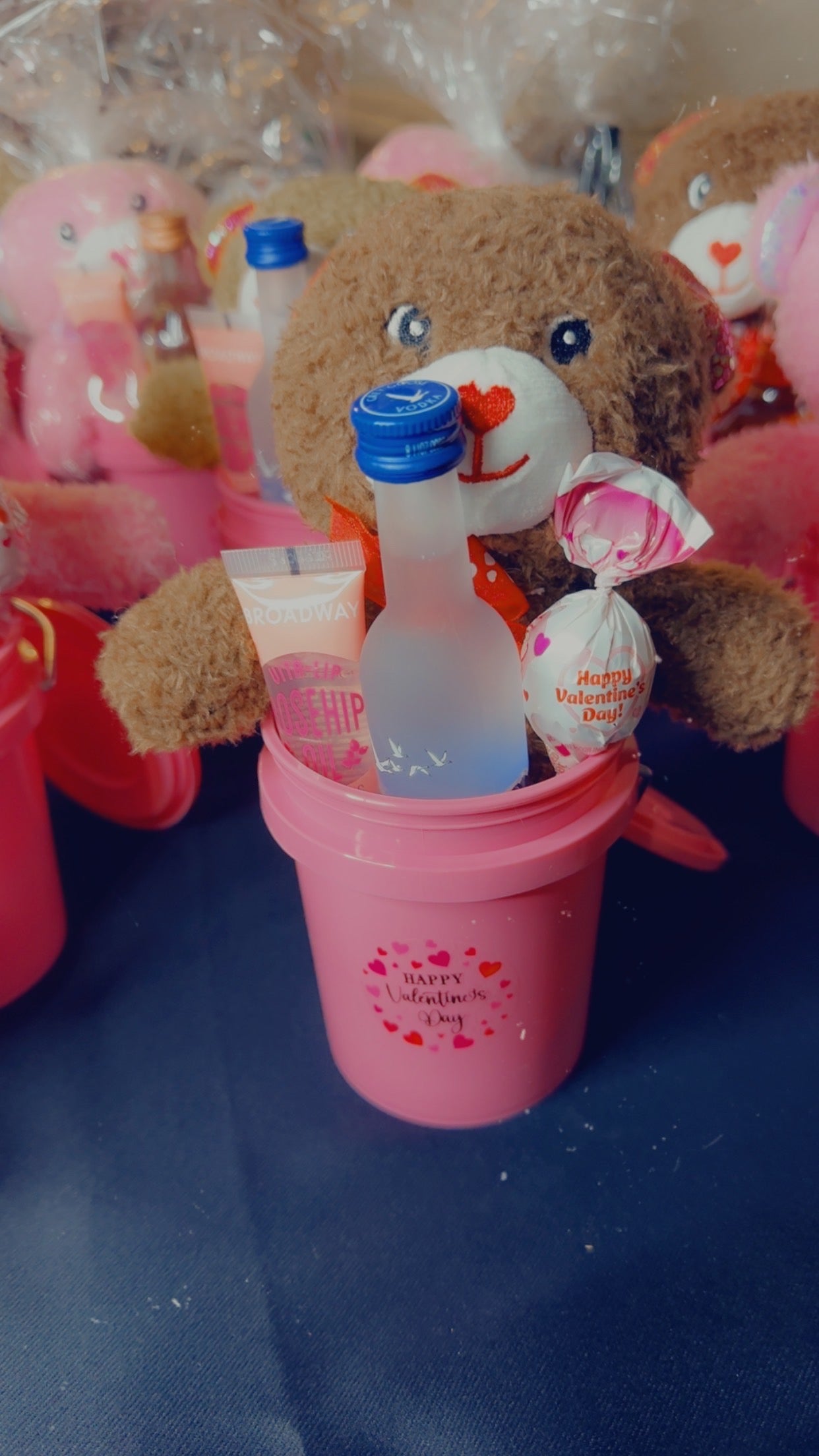 Snuggles and Shots Valentines Bucket